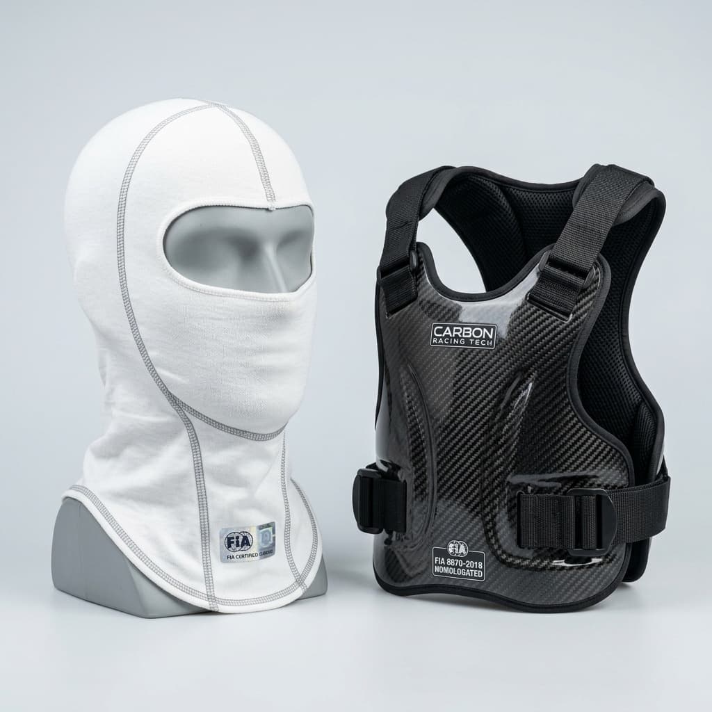 FIA Nomex Fireproof Racing Balaclava & Rib Guard